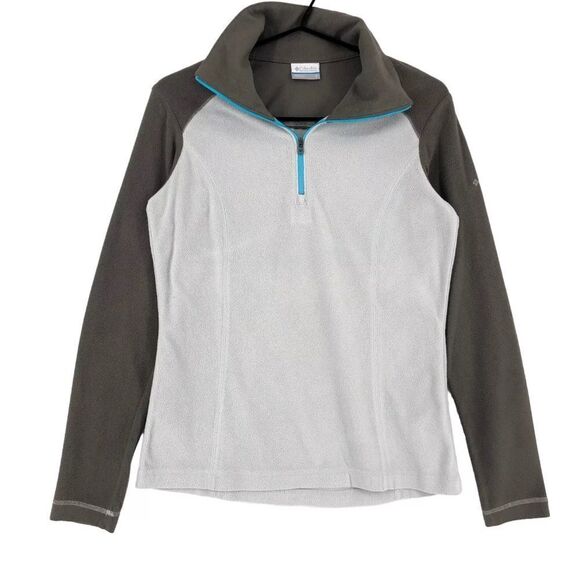 Columbia Fleece Women’s Two Tone Quarter Zip Pullover, XL. Grey - Picture 1 of 11